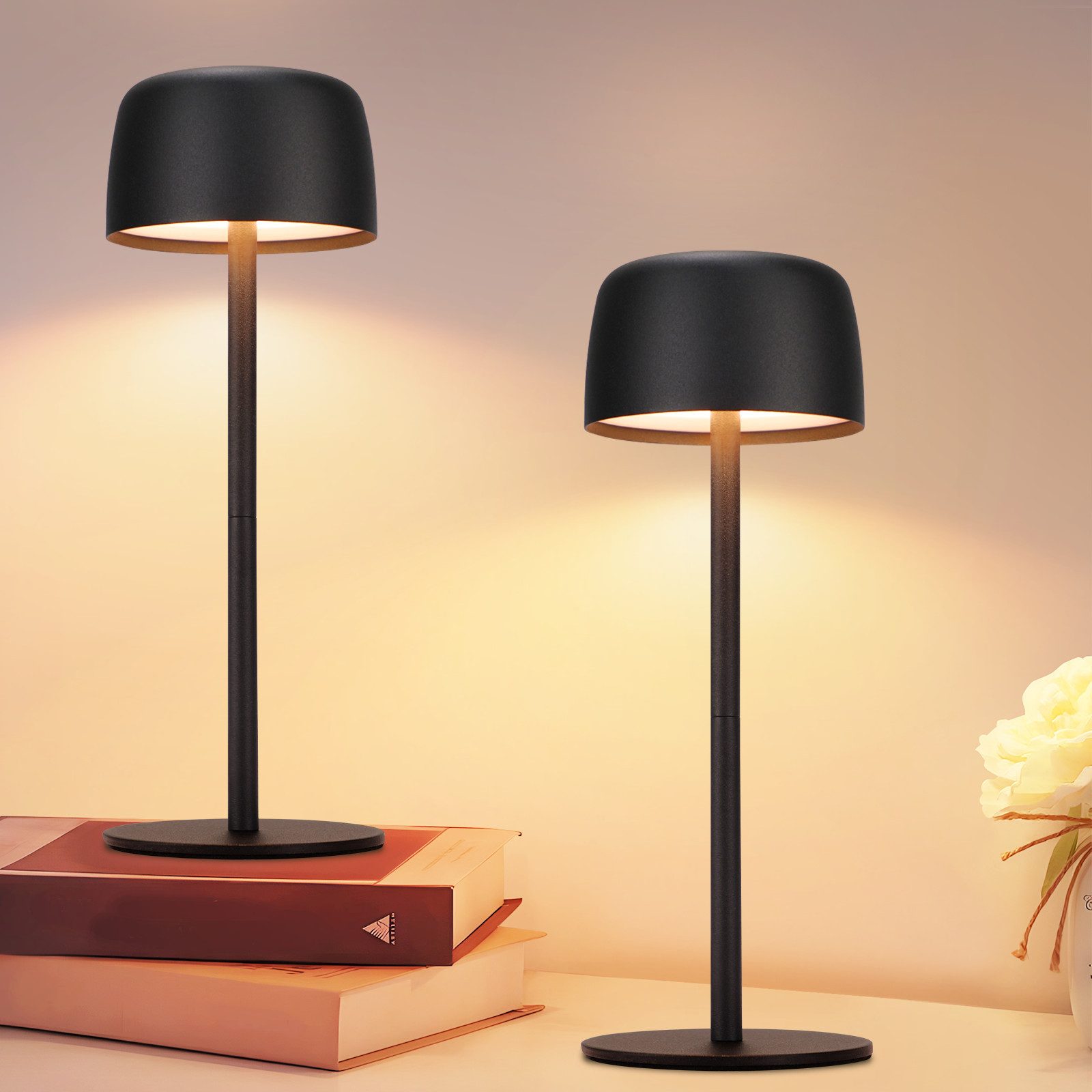 NETTLIFE 2 kpl johdoton LED-pöytävalaisin
