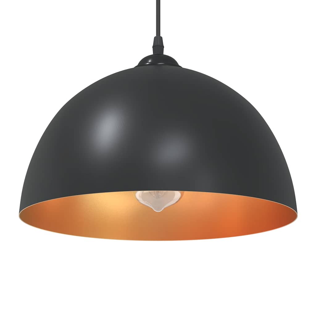 vidaXL Riippuvalaisimet 2kpl Korkeussäädettävä E27 Musta Ø30cm Metalli