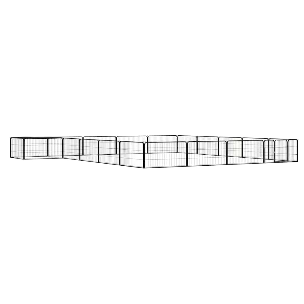 vidaXL Koiranhäkki 20 paneelia musta 100x50 cm