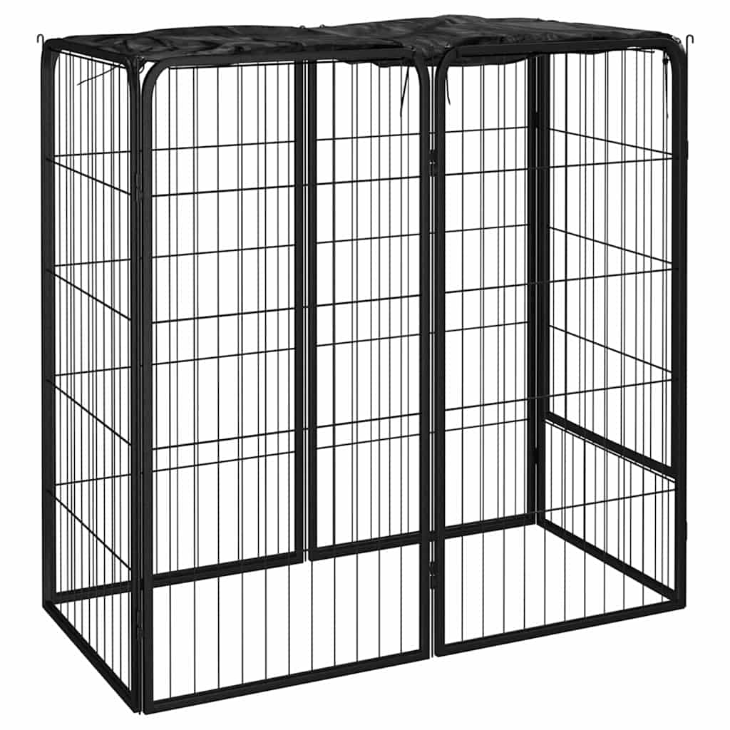 vidaXL Koiranhäkki 6 paneelia musta 50x100 cm
