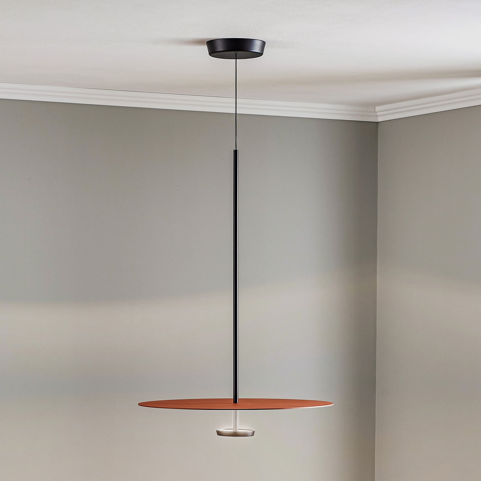 Flat LED-riippuvalaisin 1-lamppuinen Ø 55 cm terrakotta - Vibia - Olohuone - Moderni - Metalli -