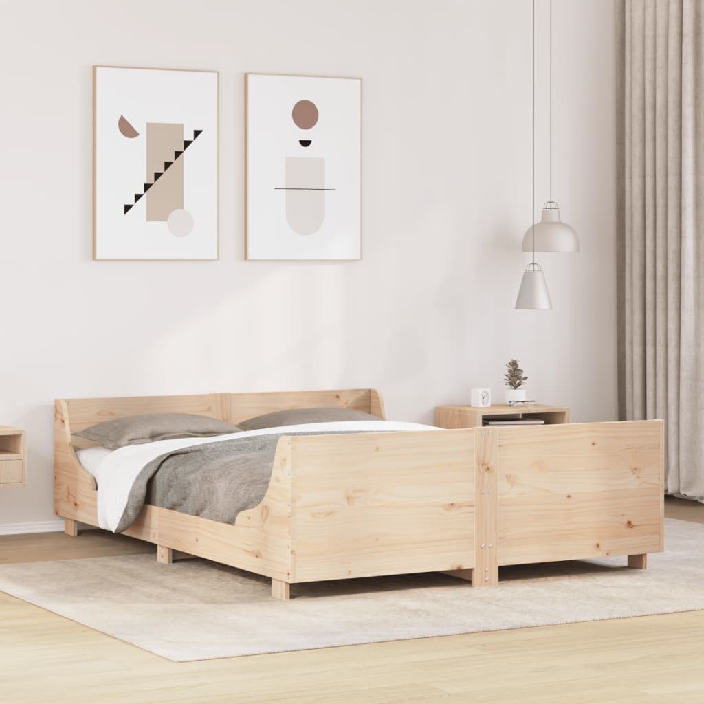 vidaXL Sänky patjalla 120x200 cm täysi mänty