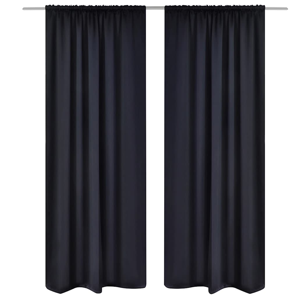 vidaXL Mustat pimennysverhot verhotankokujalla 135 x 245 cm